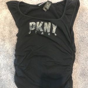 DKNY black stretchy top cotton